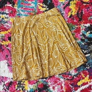 Sami & Jo Mustard Leaf Print Skater Skirt